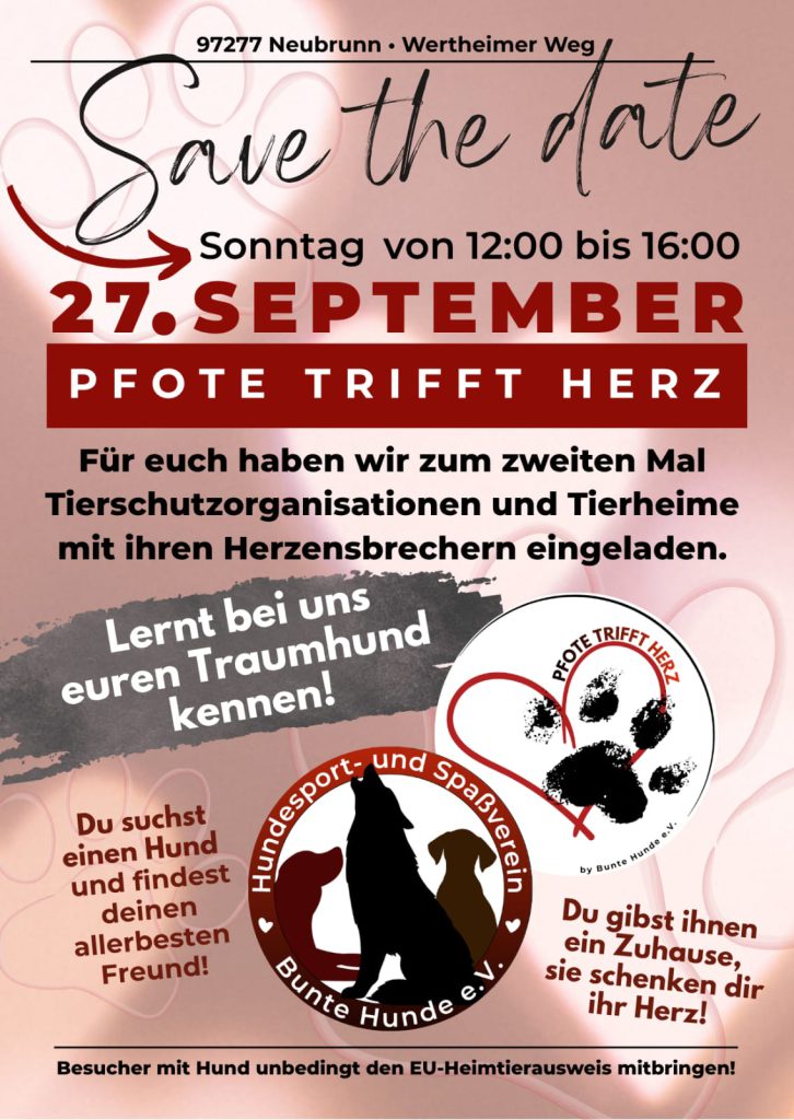 Pfote trifft Herz - September 2026 @ Hundesport- und -Spaßverein Bunte Hunde e.V.